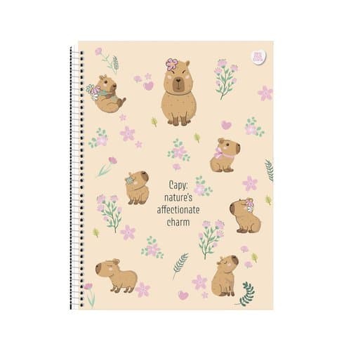 Caderno Universitario Espiral 1 Materia 160 Folhas Papel Branco Alta Qualidade Capivara