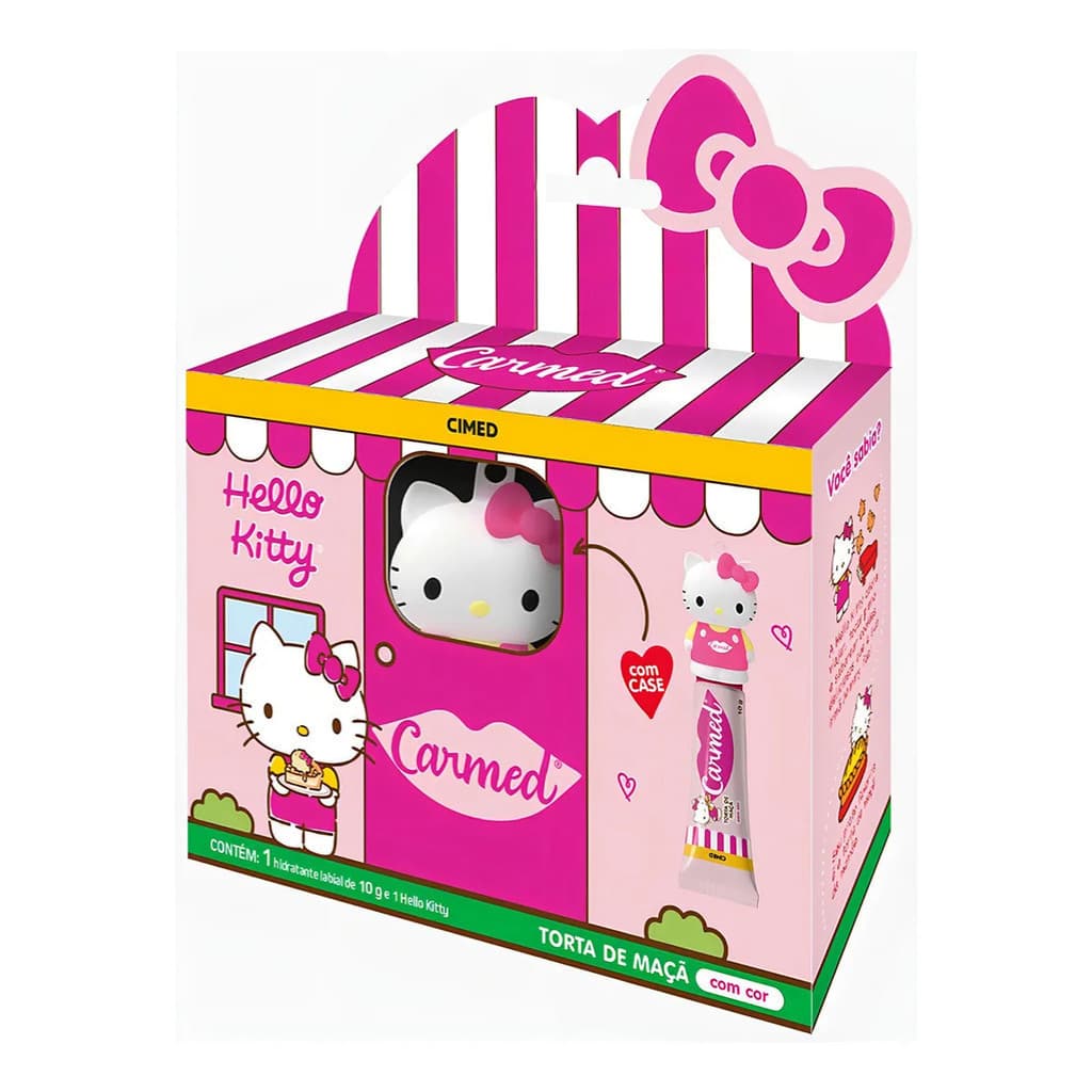 2 hidratantes labiais CARMED -  01 Hello Kitty + 01 Coca Cola Marrom