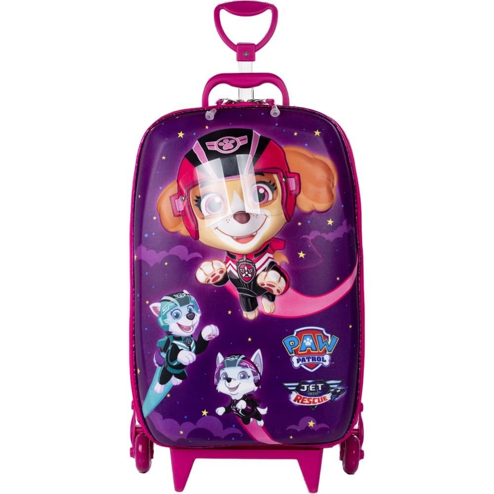 Mala Infantil Patrulha Canina 3D com Rodinhas - Roxa