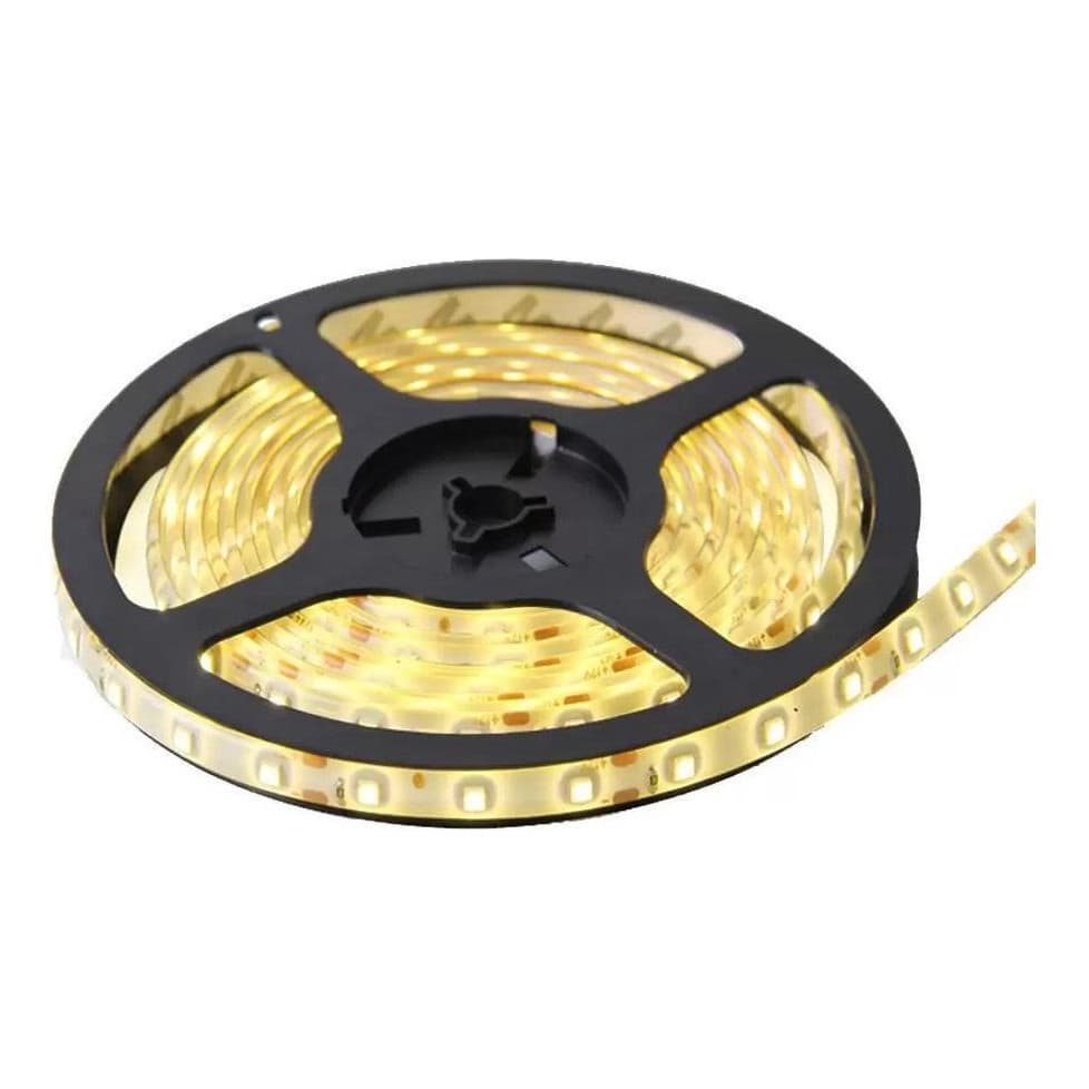 Fita LED 5050 Branco Quente 3000k À Prova D'água IP65 5 Mts