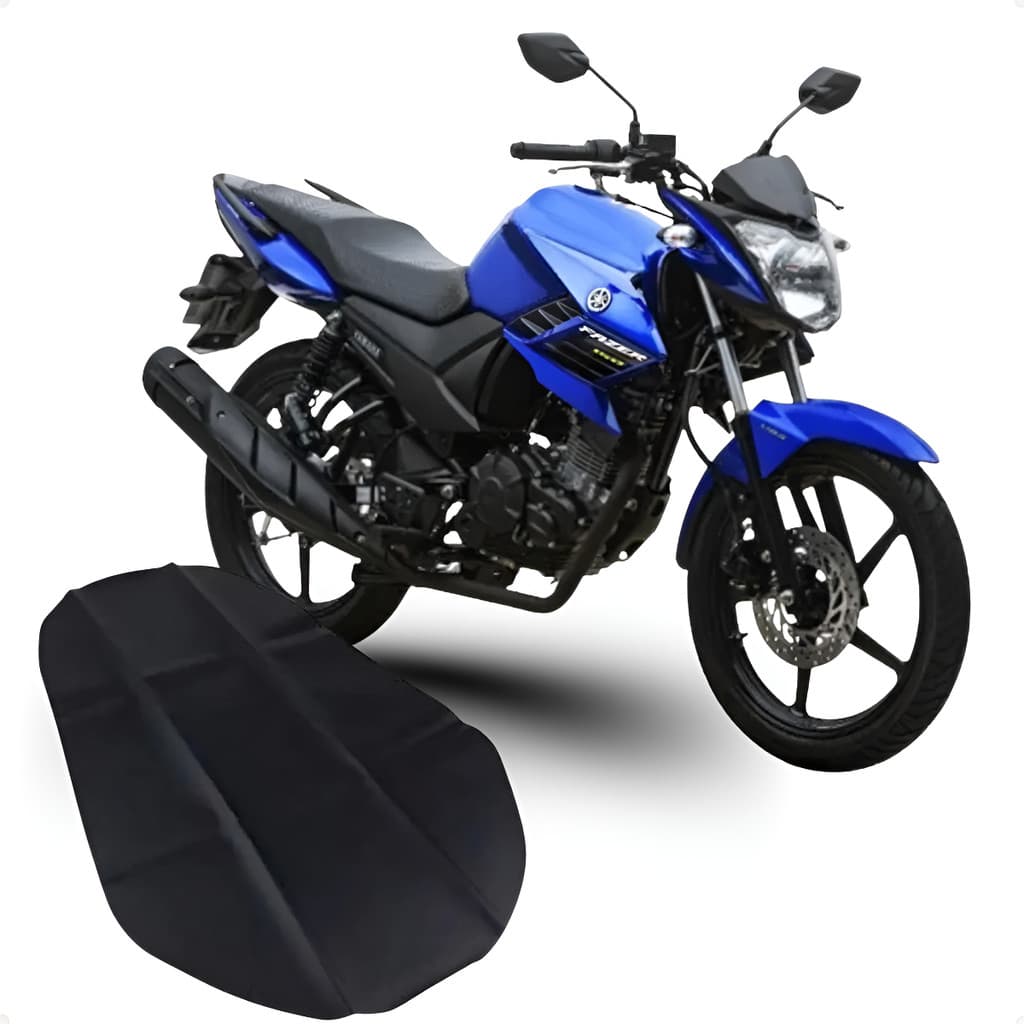 Capa Banco Preto Couro Fazer Honda Fazer 150 2013 2014 2015 2016 2017 2018 2019 2020 2021 2022 2023