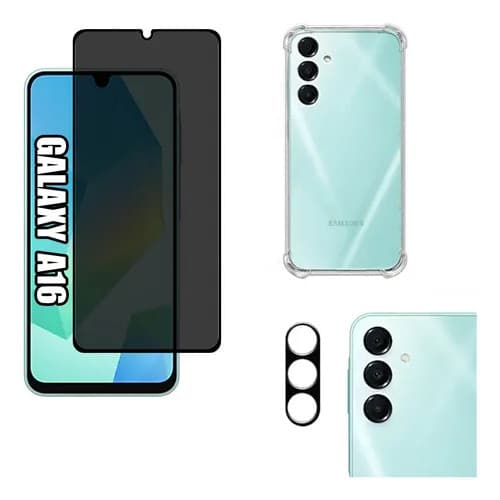 Kit Para Samsung A16 - Película Privativa + Capa + Câmera