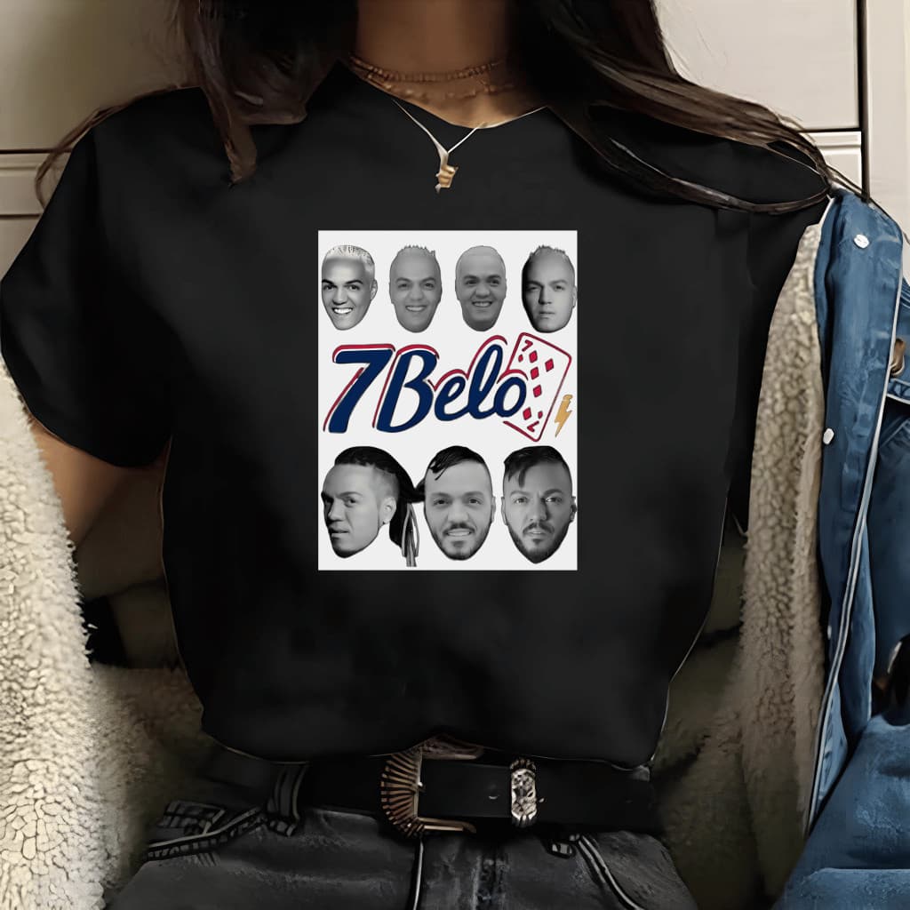 Camiseta feminina - 7 belo meme - divertida, feminina, , preta
