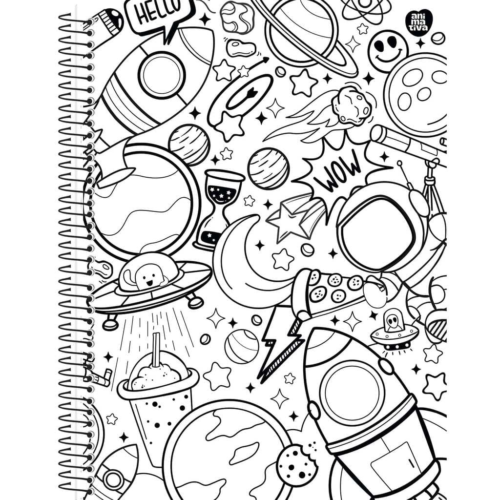 Caderno Universitário 80fls Color Quest  -  Capas para Colorir e Personalizar