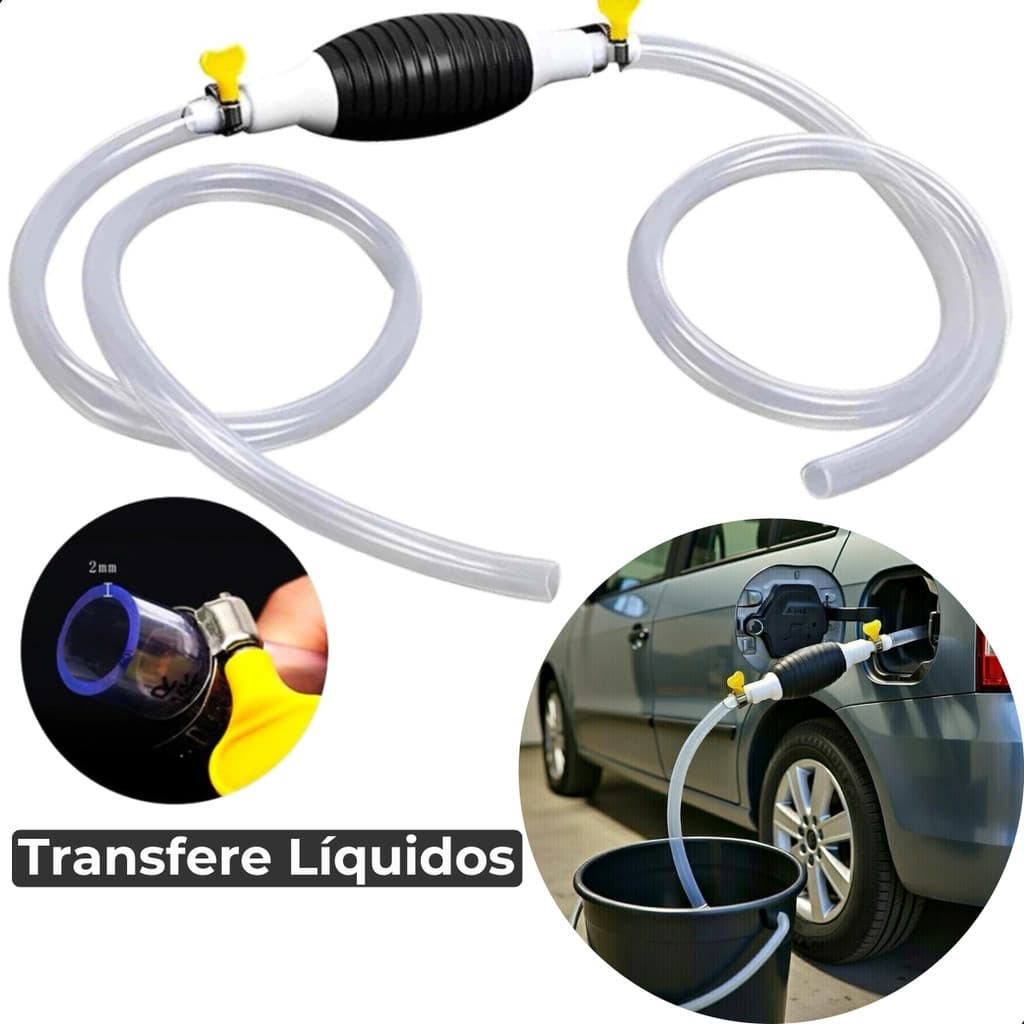 Bomba de Sucção Manual Gasolina Óleo Água com Mangueira