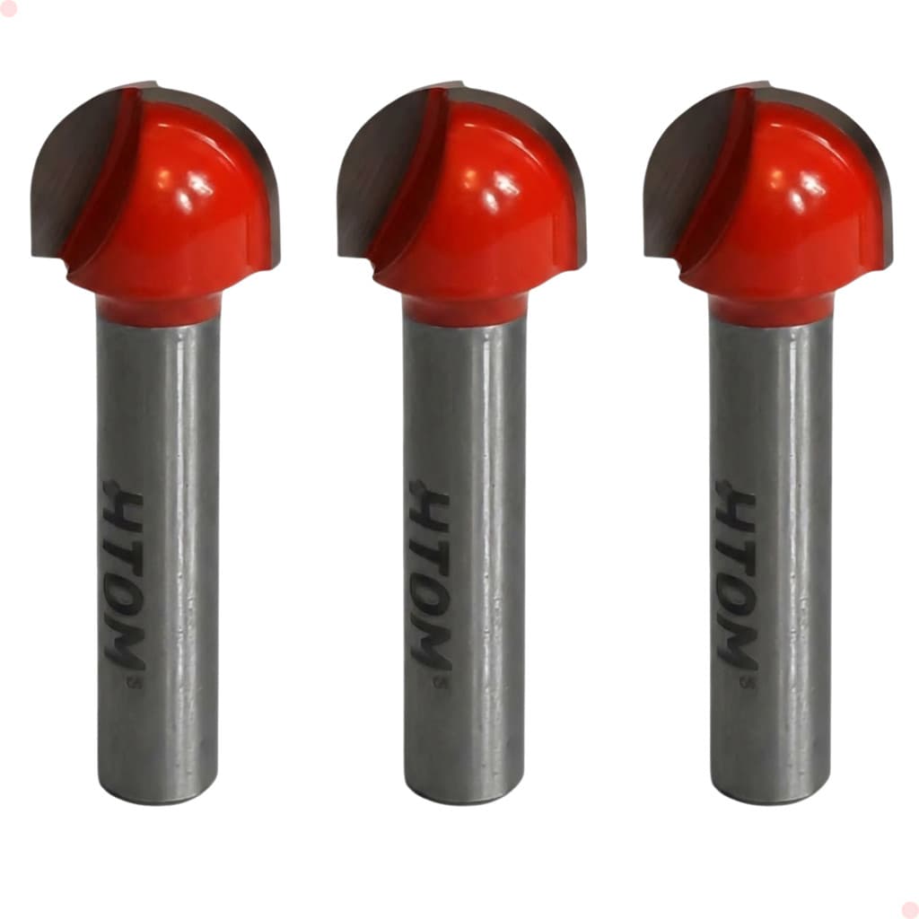 Kit de 3 Fresas Rasgo em U Htom de 1/2 Pol Haste de 1/4 Pol Para Tupia Para Madeira