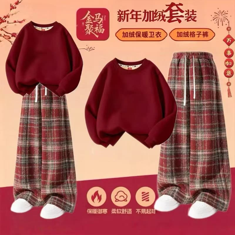 Famosa menina Premium vermelho Benming ano roupas 2026 ano do cavalo 12 anos de idade menina crianças roupas de inverno
