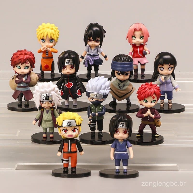 6 Anime Naruto PVC Material 7cm Figura de ação Modelo Uchiha Sasuke Itachi com suporte QMCM