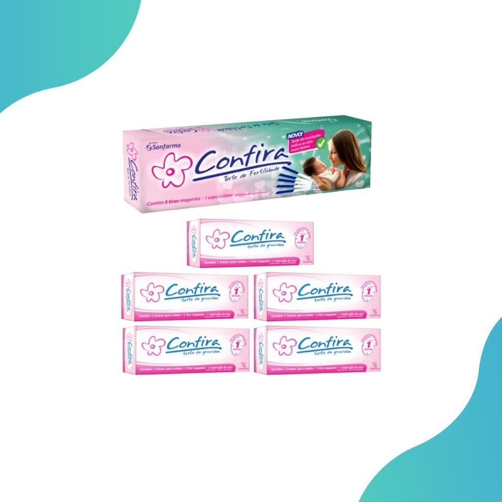 Kit 5 Testes de gravidez + 5 tiras teste de fertilidade ovulação