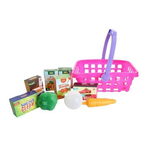 Cesta Supermercado Infantil Brinquedo Frutas Realistas Educativo Diversao Crianças