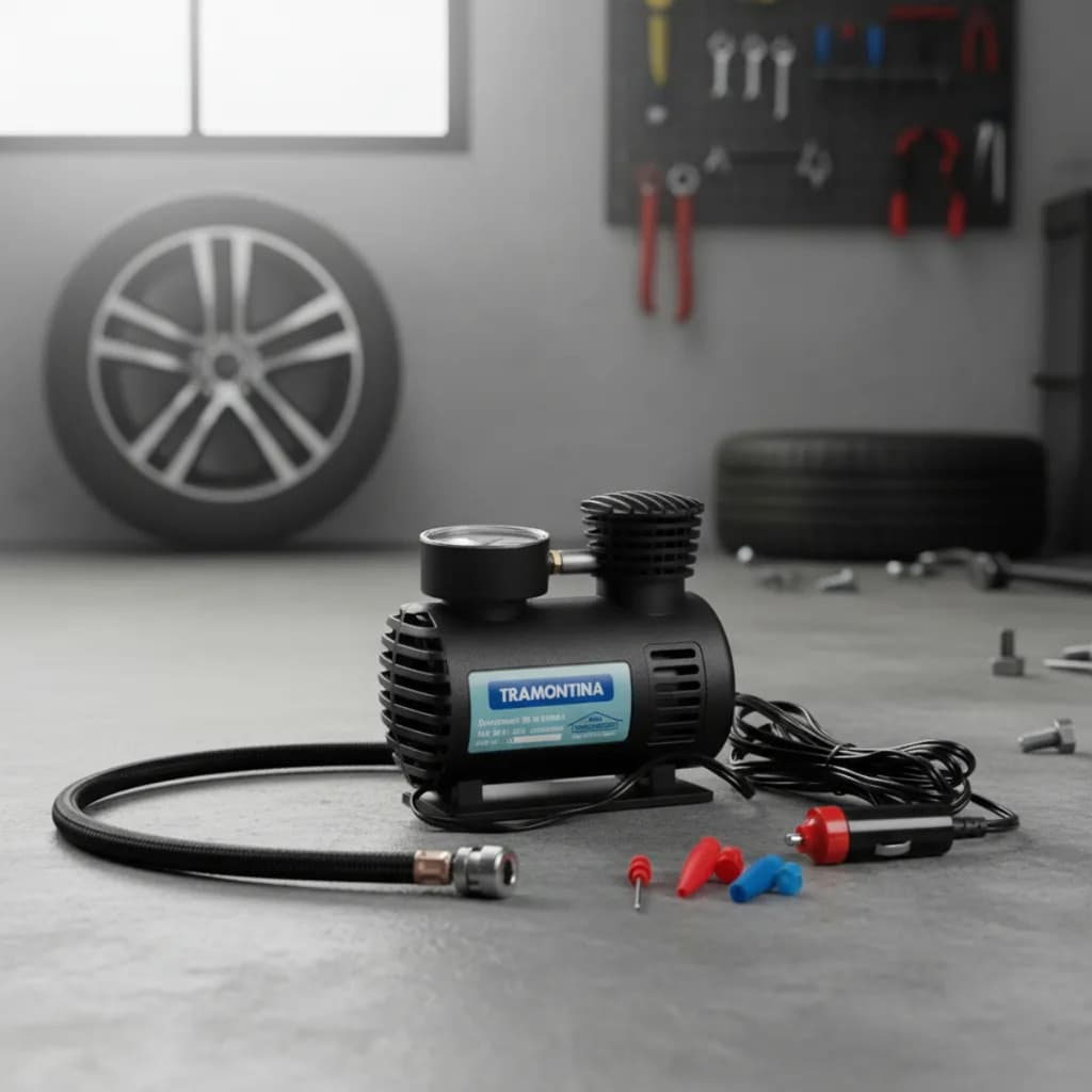 Mini Compressor Bomba Encher Pneus Portátil Carro Bicicleta