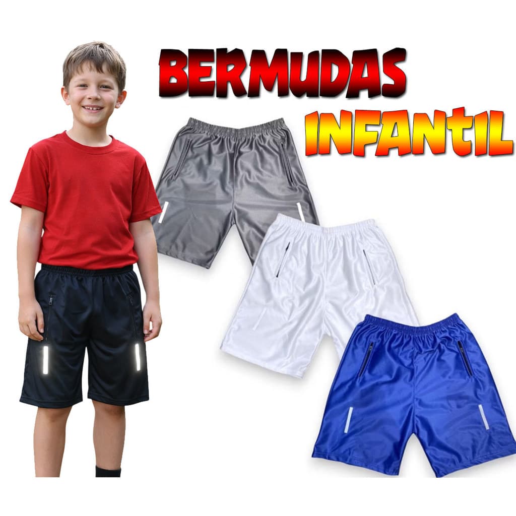 KIT 03 SHORTS INFLANTIL PARA ESCOLA, PARA O DIA A DIA PROMOÇAO 2026!