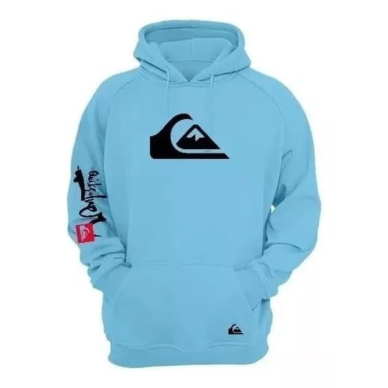 Moletom Unissex Estilo Surf Com Capuz Bolso Canguru Confortável Braço