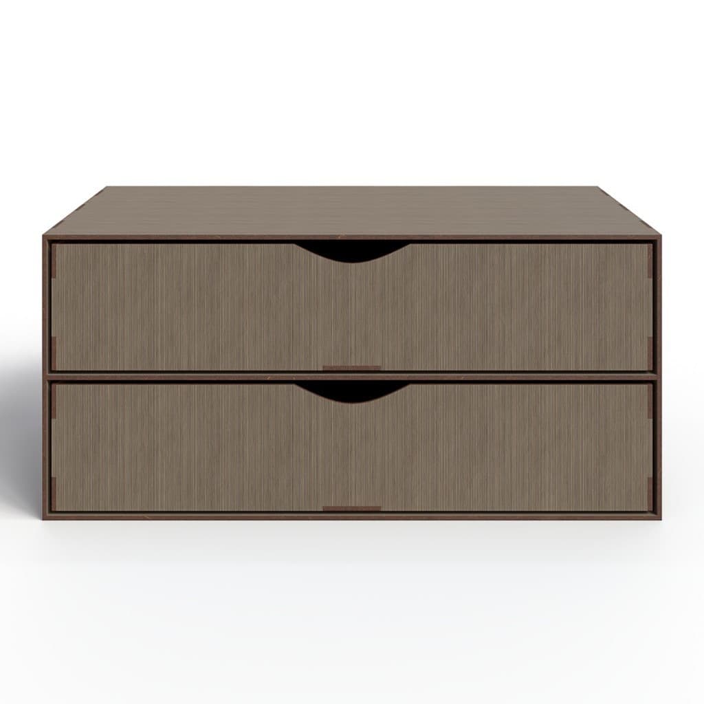 Gaveteiro Organizador 2 Gavetas  Para Mesa Escritorio em MDF Suporte Computador Tabaco