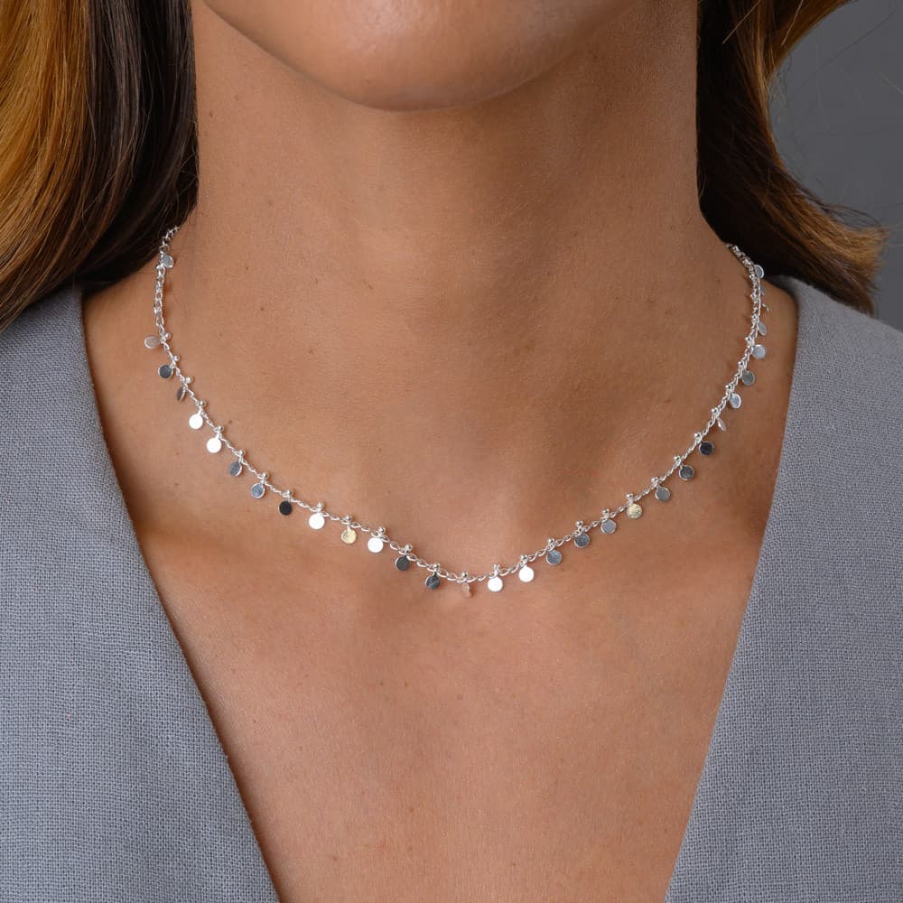 Choker Pontinhos com Banho em Prata 925