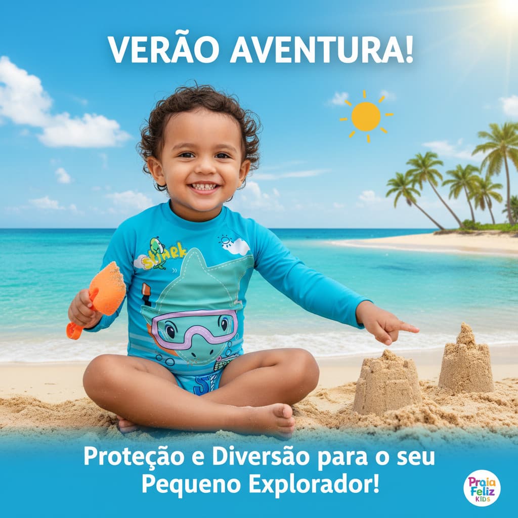 Macaquinho Maiô Shorts Natação Infantil Menino Macacão Manga Longa Verão Com Proteção UV50 Praia Piscina