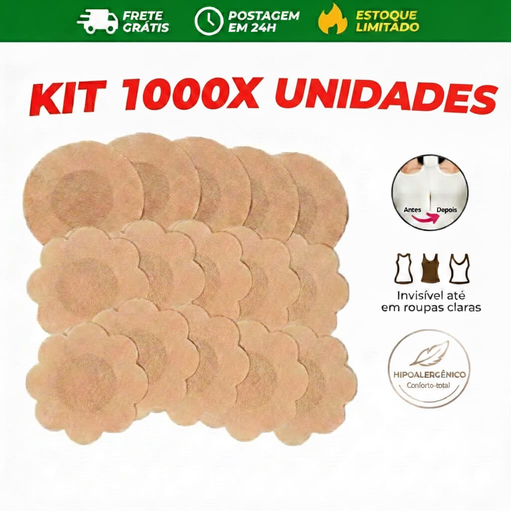 Kit 1000x Tapa Seios Adesivo Invisível 7,5cm Protetor para Mamilo Envio imediato