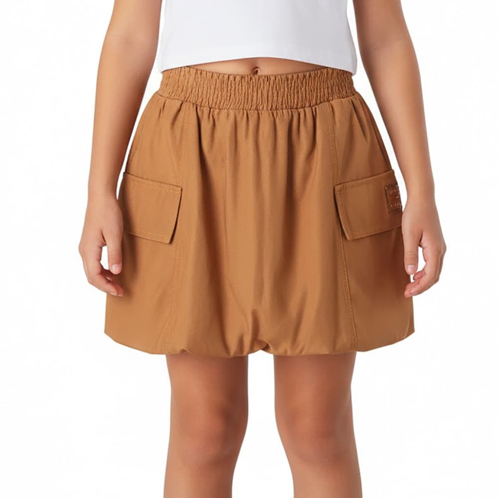 Saia Juvenil Look Jeans Balonê Ferrugem