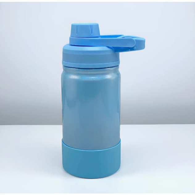 Garrafa De Água Térmica 350ml Inox Moderna Brilhosa Com Silicone