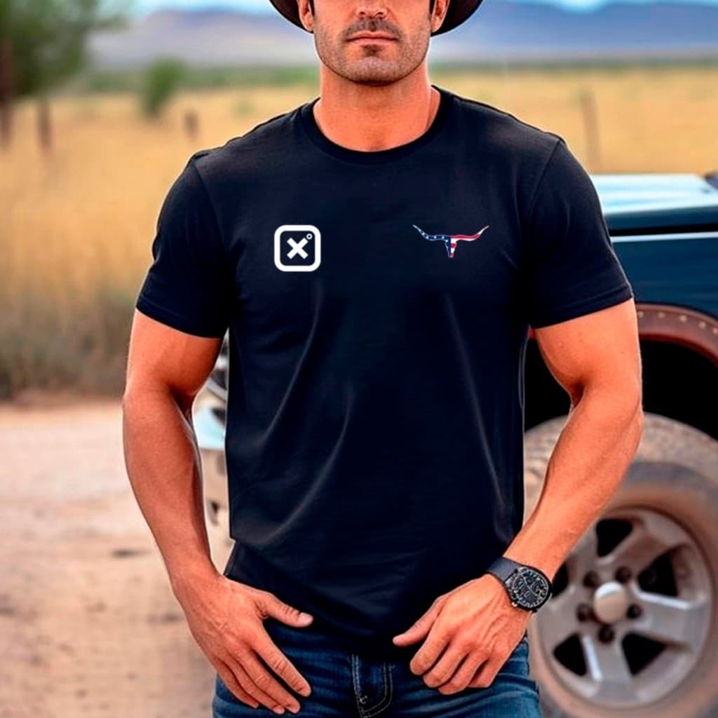 Camisa Masculina Algodão Texas Farm Country  Algodão TXC Estilo Rodeio Cowboy T-shirt Country Casual