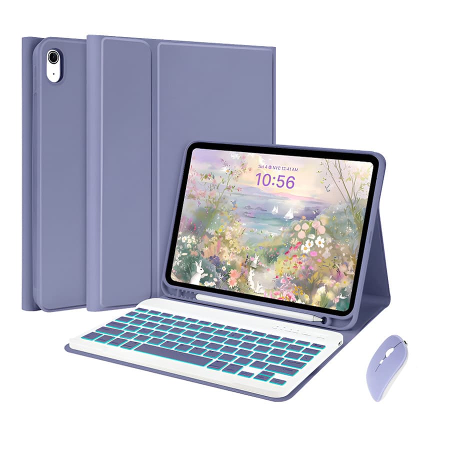 capa com teclado iluminado e mouse para iPad 5 6 7 8 9 Geração, ipad pro 9,7 10,5 12,9 13 inch, ipad air1/2/3. air13inch