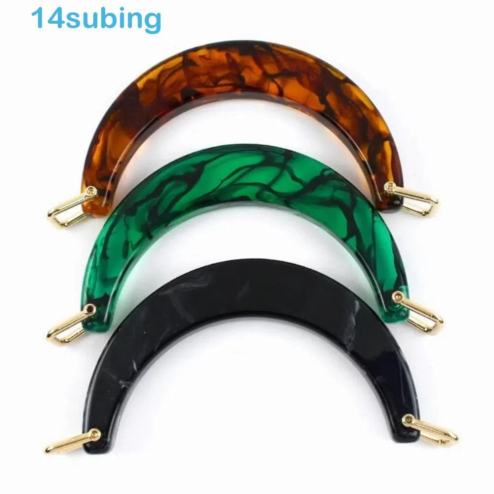 SUBING Alça De Bolsa Feminina , Alças De Resina Âmbar , Sacola Semicircular Acrílica Em Forma De U Feita À Mão