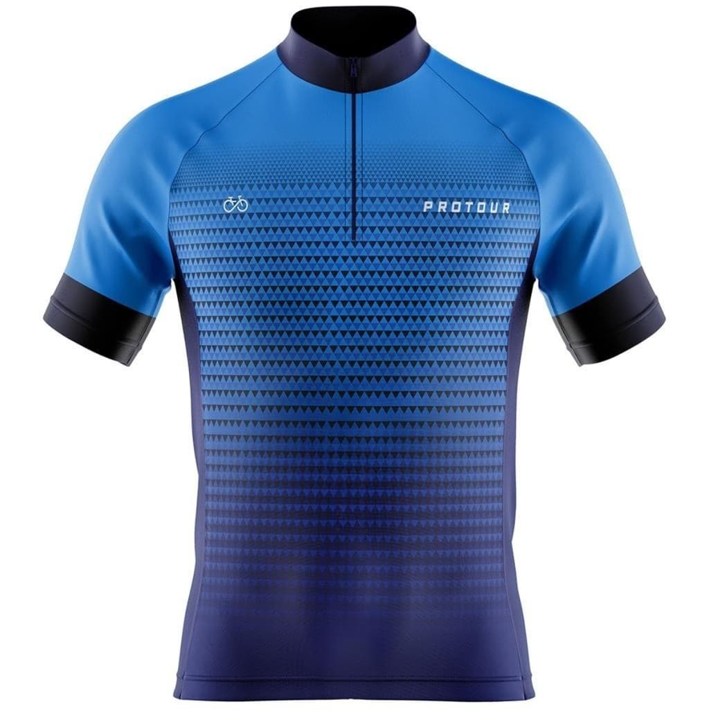 Camisa Ciclismo Masculina Dryfit Proteção UV Bike MTB Speed Pro Tour Degradê Azul