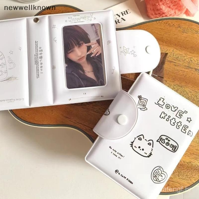 [newwellknown] Porta-Cartões Fotográficos De 3 Polegadas E 32 Slots Kpop Binder Idol Cartão Postal Lomo Álbum De Fotos C