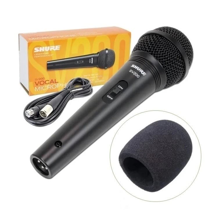 Microfone Shure SV200 Original Dinâmico Cardioide Lacrado Com Cabo + Espuma