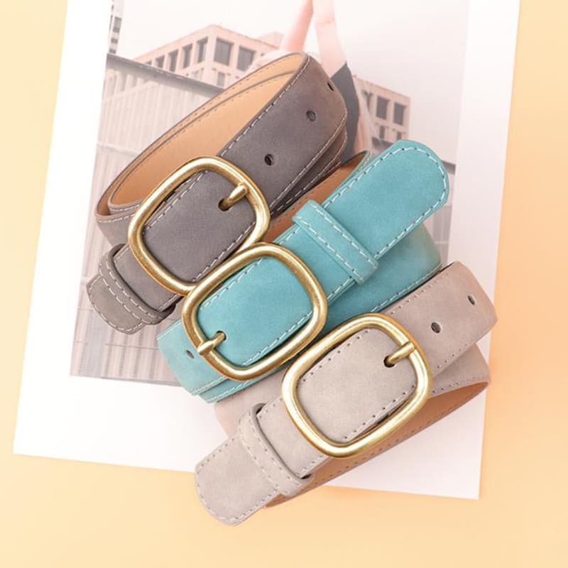 Cinto de moda transfronteiriço feminino camurça Casual pino fivela Jeans cinto simples All-Match decoração senhoras fosc