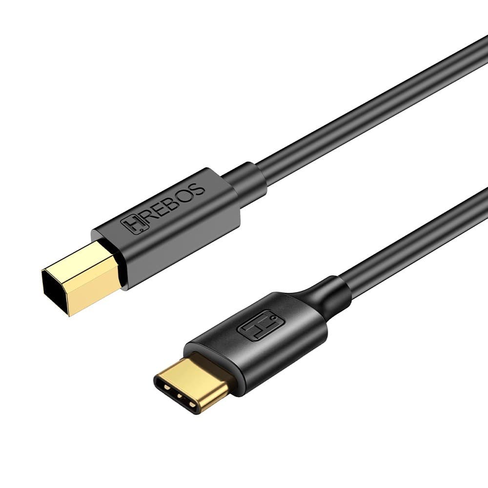 Cabo De Impressora Hrebos If-246 Usb-c Para Usb-b 2m Preto