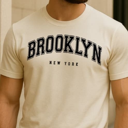 Camiseta Masculina Camisa Estampada BROOKLYN 100% algodão