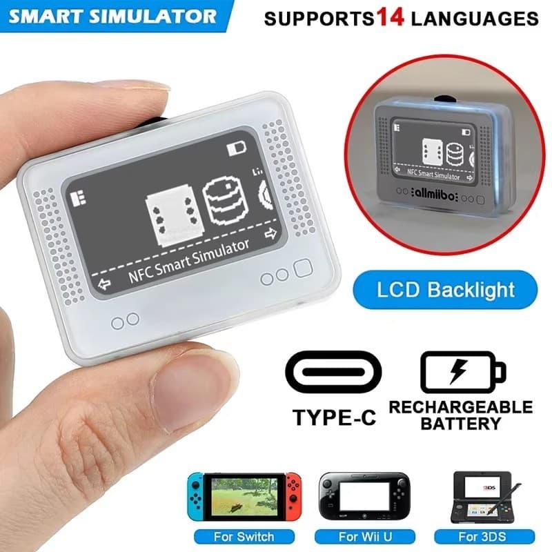 2-1 Unidade Para Simulador Amiibo NFC Pixl Emulador-Inteligente Bluetooth Carregável-Compatível Switch2/Switch WiiU 3DS