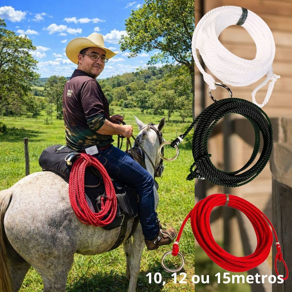Laço Americano Torcido Para Sela Rédea Boi Cavalo