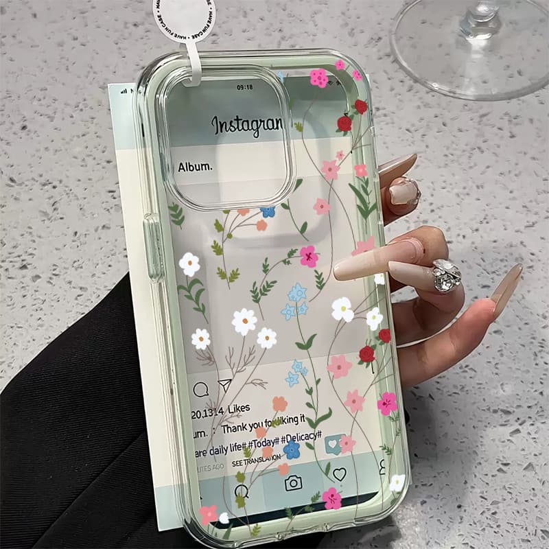 Capa Capinha Transparente 3IN1 Para iPhone 13 12 11 14 Plus 15 Pro max 16 Pro max 17 17Air Várias Flores Soul