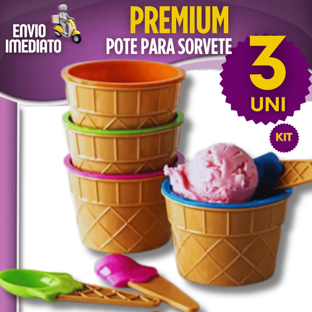 Pote Plástico Sorvete 1/2/3 Peças Sobremesa Açaí Cereal Bolo Tigela 200ml Restaurante Buffet Cozinha