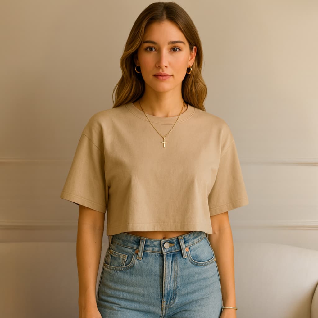 Cropped Feminino Camiseta Oversized Blusa Feminina Lisa Manga Curta 100% Algodão - CS camiseta