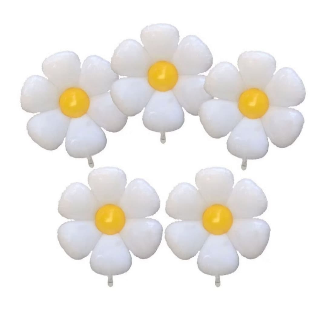 Kit 10 Balão Flor Branca Margarida Pequena 34*44cm Decoração Jardim Festa