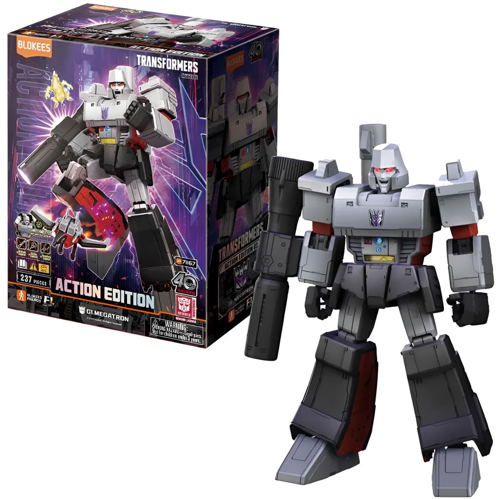 Boneco de Montar Bloco Coleção Transformers Megatron G1 Action Edition 237 Peças Colecionável Blokees