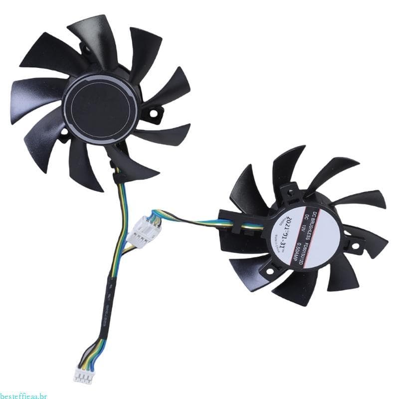 besteffie 1 Par 75mm GTX1660Ti RTX2060 GAMING OC Placa Gráfica Ventilador VGA Resfriamento 4 Pinos 12V Coolers