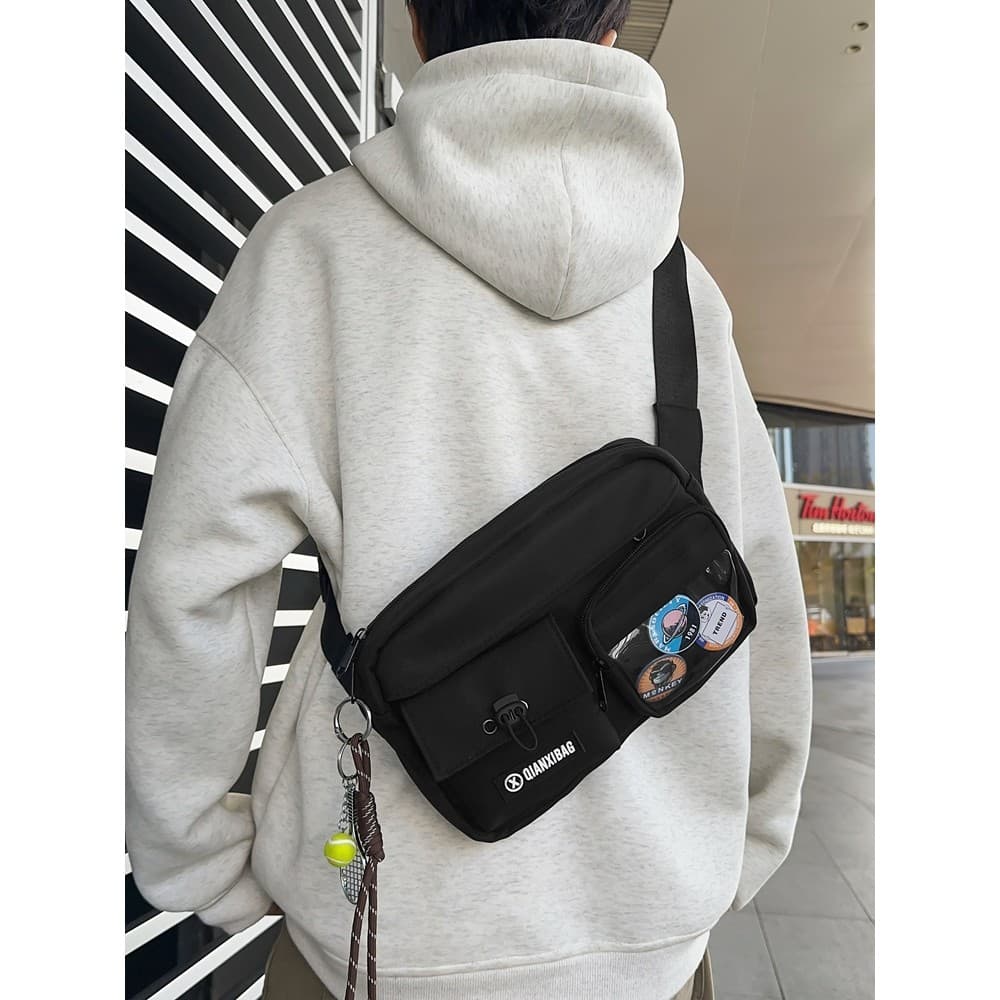Novo estilo Street Wear masculino Oxford pano bolsa de ombro Casual náilon Outing Crossbody mochila estilo japonês na mo
