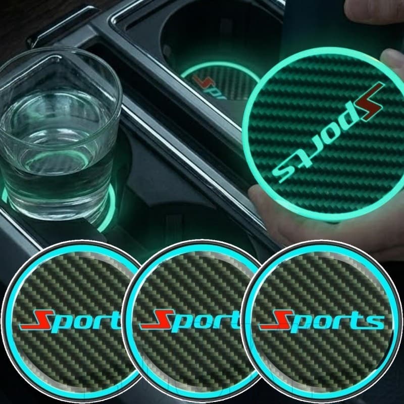 10-2 Unidades De Porta-Copos Luminoso Para Carro-Tapete Que Brilha No Escuro-Suporte Bebidas-Almofada Copo De Água Autom