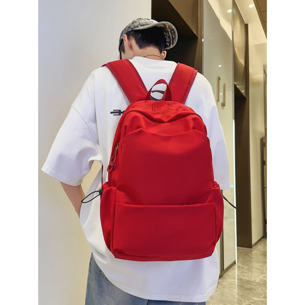 Simples cor sólida grande capacidade mochila de viagem júnior estudante do ensino médio mochila feminina 2026 novo estil