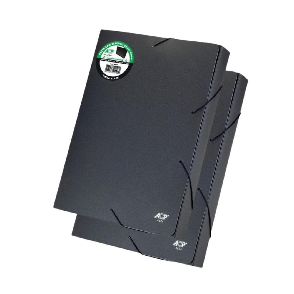 Pasta Aba Elastica Oficio 40mm Linha Black Com 2und ACP