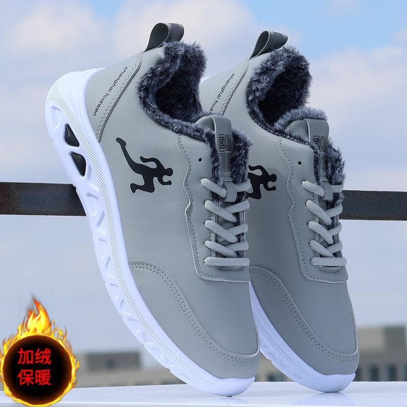 Sapatos masculinos autênticos domésticos outono inverno novo estilo de couro impermeável antiderrapante sapatos esportiv