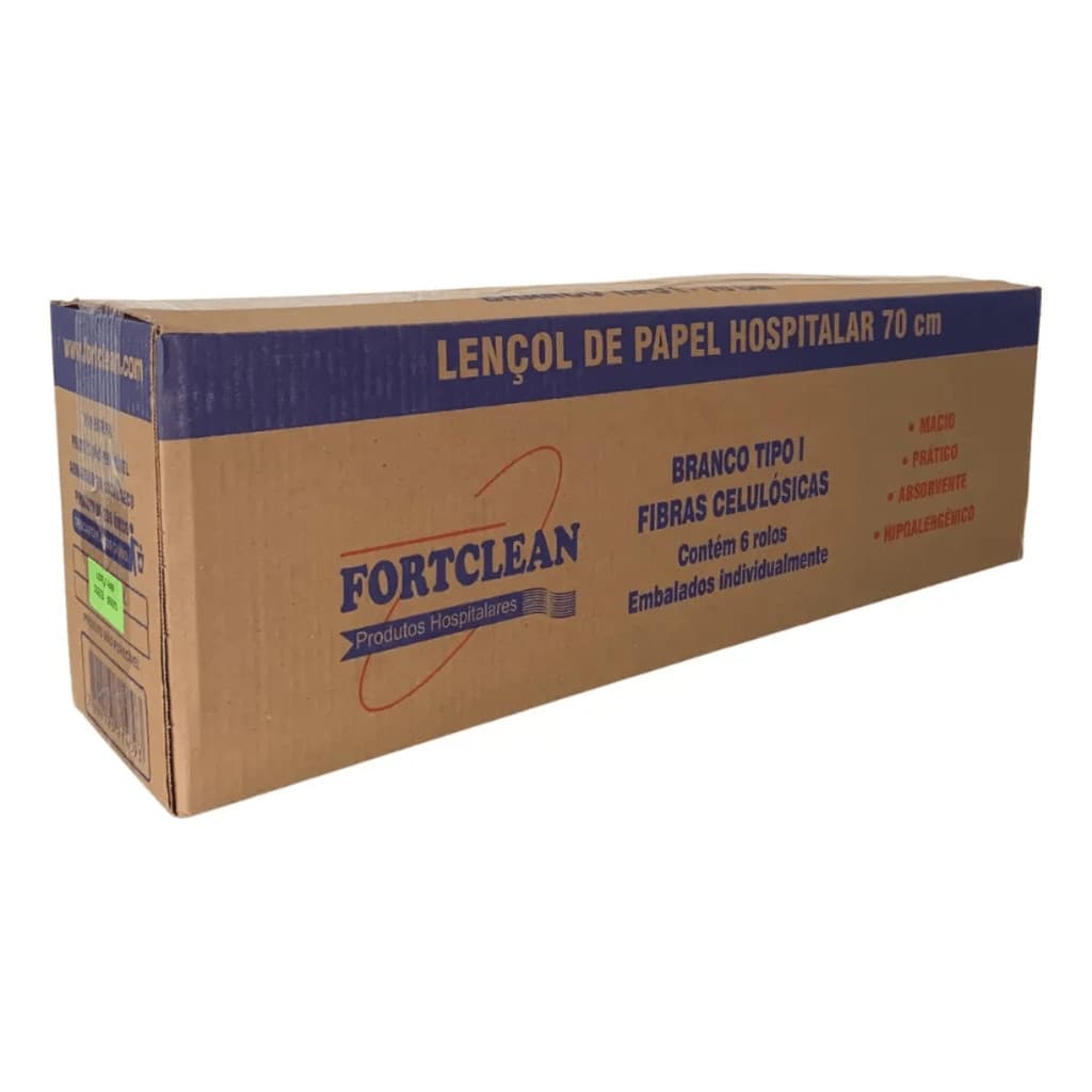 Lençol Hospitalar Descartável de Papel Fortclean Pacote com 10un - Para Maca de Exame Odontologia Es