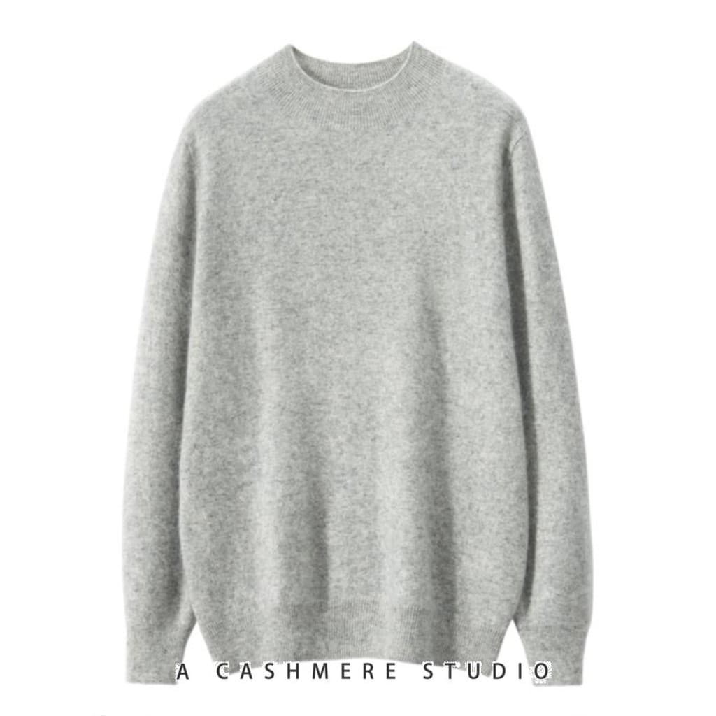 Camisa de lã de montanha masculina meia gola alta cor sólida camisola solta pulôver camisola outono inverno camisa de fu
