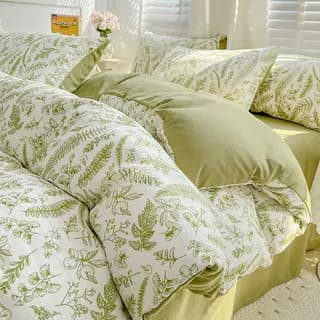 Pequeno fresco classe A conjunto de quatro peças lençóis de cama engrossado algodão puro colcha capa escovado dormitório