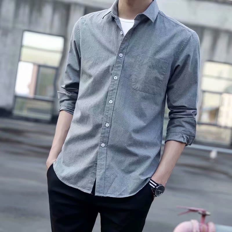 Camisa de gola alta para trabalho, masculina, resistente à sujeira, resistente ao desgaste, tamanho grande, Casual, mang