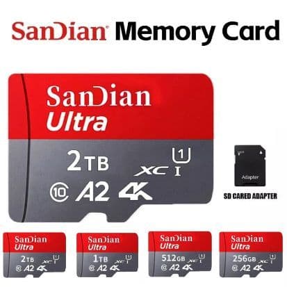 Cartão TF Classe 10 A1 SDXC UHS-I 2 Tb 1 512 Gb 256 Micro SD De Até 120 Mb/s De Memória
